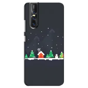Силиконовый бампер на рождество для Vivo V15 Pro (Город зимний)