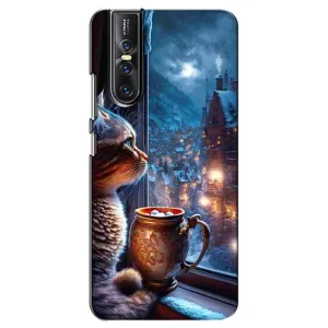 Чехлы на Новый Год Vivo V15 Pro (Кот новогодний)