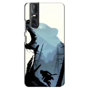 Силиконовый бампер с картинкой животных для Vivo V15 Pro (Медведь и лес)