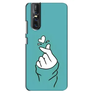 Чехлы (Знак сердечка) на Vivo V15 Pro (Сердечко на бирюзовом)