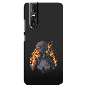 Силиконовый чехол с картинкой "Герой Pubg" на Vivo V15 Pro (В огне)