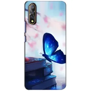 Силиконовый бампер с картинкой животных для ViVO V17 Neo (Бабочка синяя)