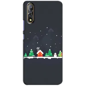 Силиконовый бампер на рождество для ViVO V17 Neo (Город зимний)