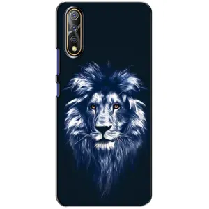 Чехол с картинкой на ViVO V17 Neo (Лев - синий)
