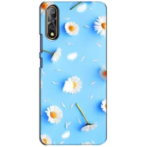 Чехол с Цветами для ViVO V17 Neo (ромашки на голубом)