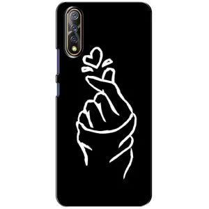 Чехлы (Знак сердечка) на ViVO V17 Neo (Сердце на черном)