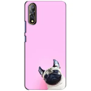 Бампер для ViVO V17 Neo с картинкой "Песики" (Собака на розовом)