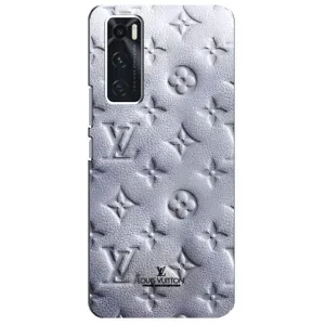 Текстурный Чехол Louis Vuitton для Виво В20 СЕ (Белый ЛВ)