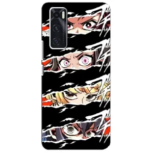 Силіконові чохлі з очіма Anime для Віво В20 СЕ (Очі на чорному)
