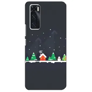 Силиконовый бампер на рождество для ViVO V20 se (Город зимний)