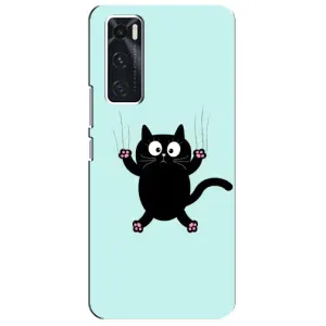 Силиконовый чехол с котиком для ViVO V20 se (Падающий кот)