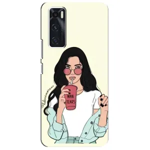 Силіконовый Чохол на ViVO V20 se з картинкой Модных девушек (З напоєм)