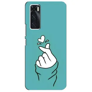 Чохол (Знак сердечка) для ViVO V20 se (Сердечко на бірюзовому)