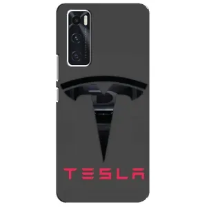 Силиконовый бампер с картинкой машины на ViVO V20 se (Logo TESLA)