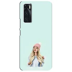 Силіконовый Чохол на ViVO V20 se з картинкой Модных девушек (В шапці)