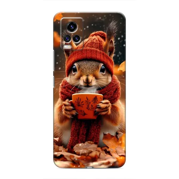 Чехол с рисунком «Белка с кофе» для Vivo V20 Чехол с рисунком «Белка с кофе» для Vivo V20