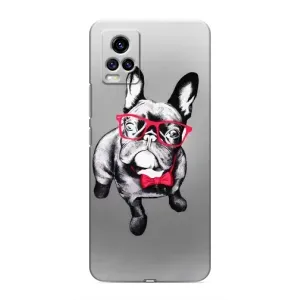 Чехол (ТПУ) Милые собачки для ViVO V20 (Бульдог в очках)