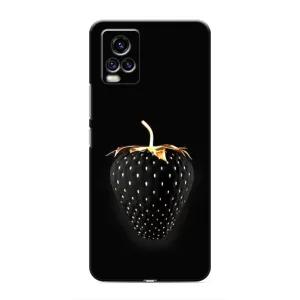 Чехол с изображением вкусной еды для ViVO V20 (Чёрная клубника)