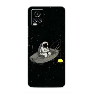Силиконовый Чехол с принтом "Космонавты" на ViVO V20 (Космонавт на рыбалке)