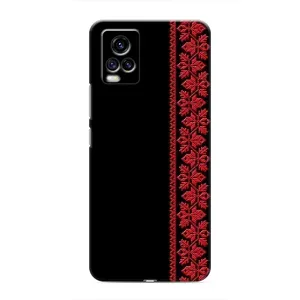 Силиконовый Чехол на ViVO V20 (Красная Вышиванка)
