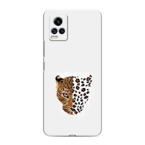 Чехол с леопардовым принтом на ViVO V20 (Леопард на белом)