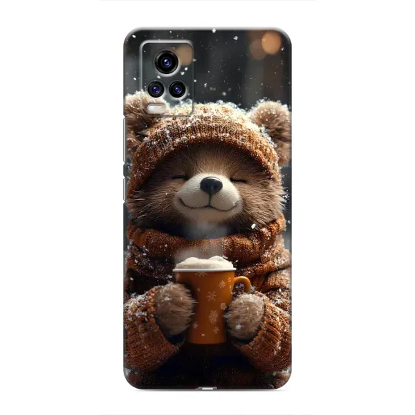 Чехол с рисунком «Медвежонок с кофе» для Vivo V20 Чехол с рисунком «Медвежонок с кофе» для Vivo V20