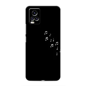 Чехол с картинками на черном фоне для ViVO V20 (Ноты)