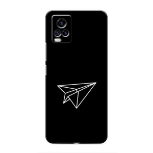 Чехол с картинками на черном фоне для ViVO V20 (Самолетик)