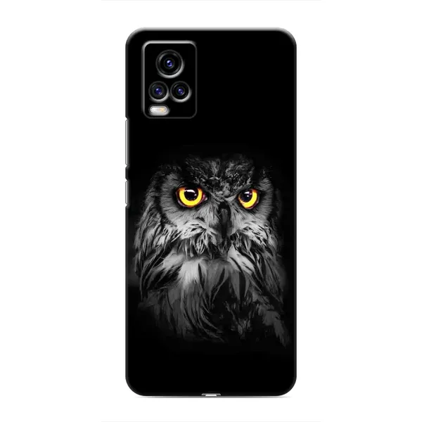 Чехол с рисунком «Сова на чёрном» для Vivo V20 Чехол с рисунком «Сова на чёрном» для Vivo V20