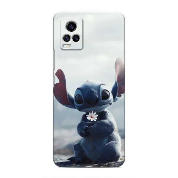 Чехол с рисунком «Стич с цветочком» для Vivo V20