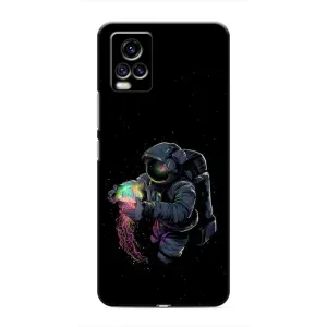 Силиконовый Чехол с принтом "Космонавты" на ViVO V20 (В руках земля)
