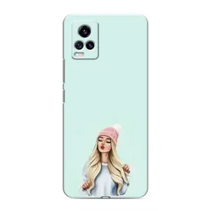 Силиконовый Чехол на ViVO V20 с картинкой Стильных Девушек (В шапке)
