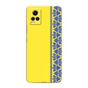 Силиконовый Чехол на ViVO V20 (Вышиванка на желтом)