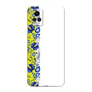 Силиконовый Чехол на ViVO V20 с картинкой Вышиванки (Желто-синяя вышиванка)