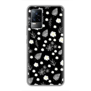 Чехлы с тематикой "ЦВЕТЫ" на Vivo V21 (цветение на чорном)