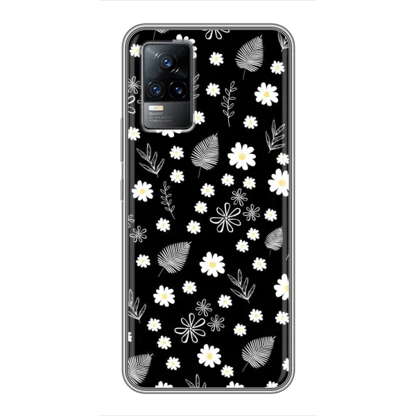Чехол с рисунком «цветение на чорном» для Vivo V21 Чехол с рисунком «цветение на чорном» для Vivo V21