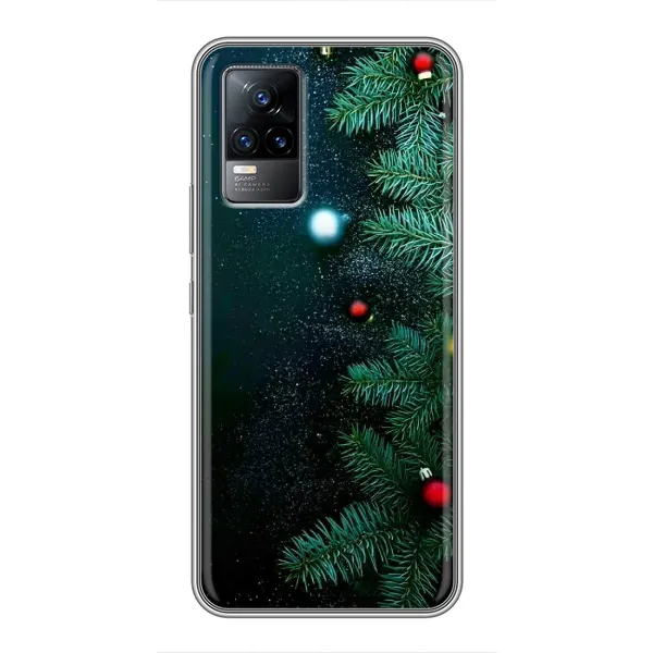 Чехол с рисунком «Елка» для Vivo V21