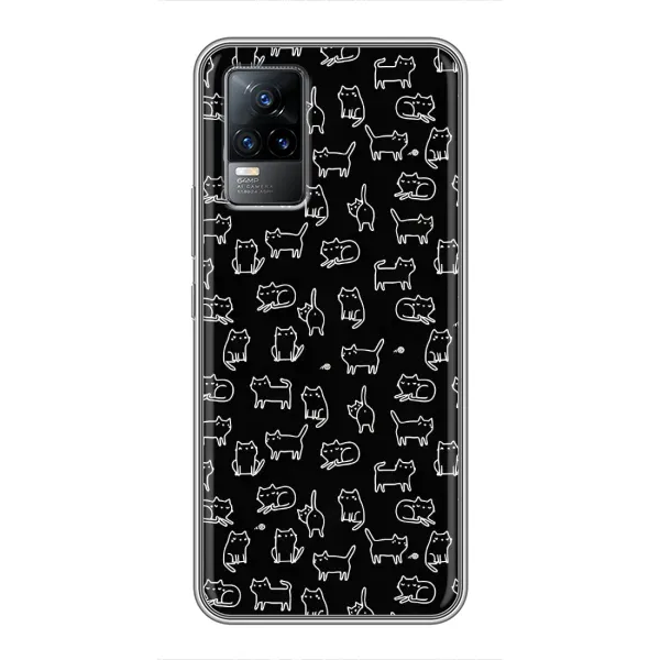 Чехол с рисунком «Котики на черном» для Vivo V21 Чехол с рисунком «Котики на черном» для Vivo V21