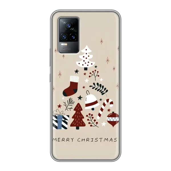 Чехол с рисунком «Merry Christmas» для Vivo V21