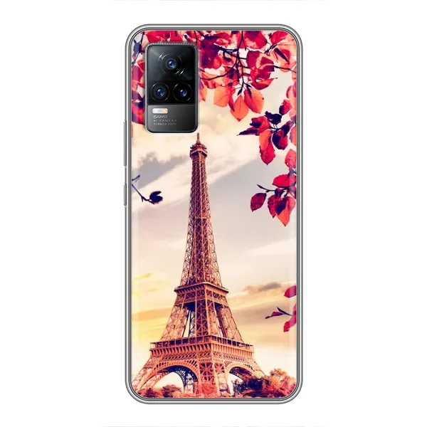 Чехол с рисунком «Paris photo» для Vivo V21