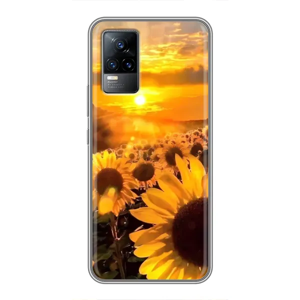 Чехол с рисунком «поле подсолнухов» для Vivo V21