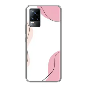 Чехол цветочный дизайн для Vivo V21 (Розовый фон)