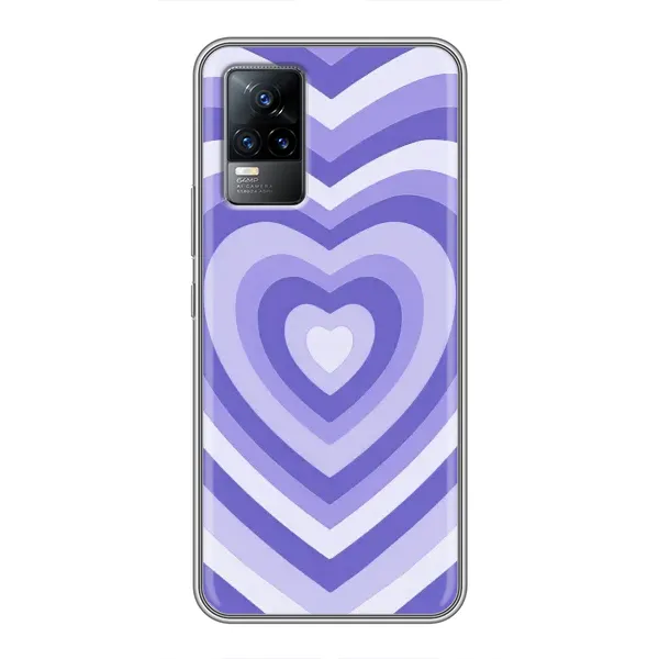 Чехол с рисунком «Сердце фиолет» для Vivo V21