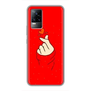 Чехлы (Знак сердечка) на Vivo V21 (Сердце на красном)