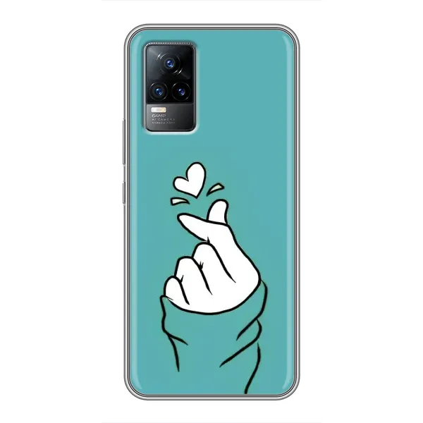Чехол с рисунком «Сердечко на бирюзовом» для Vivo V21 Чехол с рисунком «Сердечко на бирюзовом» для Vivo V21