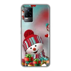 Чехлы на Новый Год Vivo V21 (Снеговик в шапке)