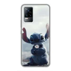 Чехол с рисунком «Стич с цветочком» для Vivo V21
