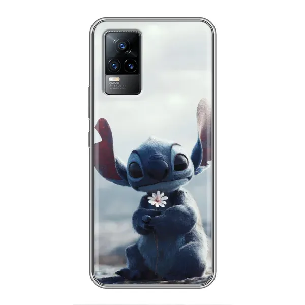 Чехол с рисунком «Стич с цветочком» для Vivo V21 Чехол с рисунком «Стич с цветочком» для Vivo V21
