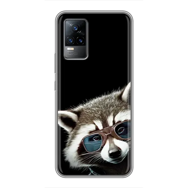 Чехол с рисунком «Стильный Енот» для Vivo V21 Чехол с рисунком «Стильный Енот» для Vivo V21