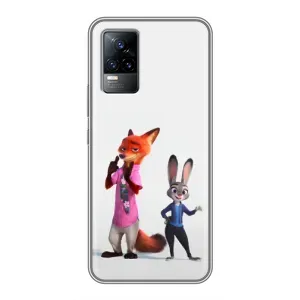 Силиконовый чехол с принтом Зоотрополіс для Vivo V21E (Джуди и Ник)